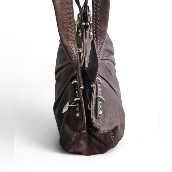 Coach XL Garnet Hobo Chocolate Leather Shoulder Bag w/Wallet & Charm - Picture 8 of 16